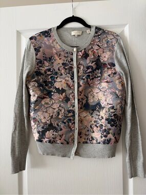 Ted Baker Grey Floral-Print Cardigan Jacket